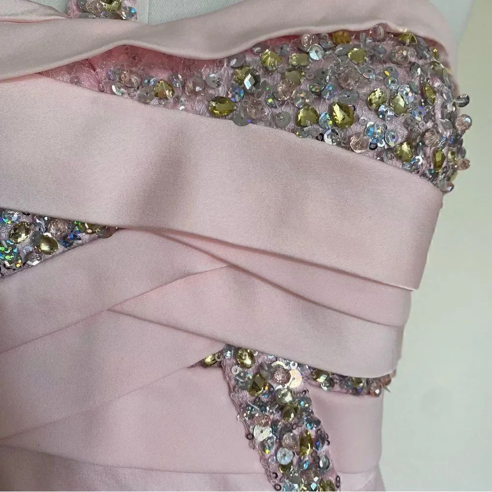 Faviana Couture Light Pink One Shoulder Gown Size 4 - Picture 16 of 16